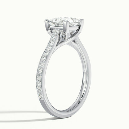 2.30 Ct In Princess Bardot Scallop Engagement Ring