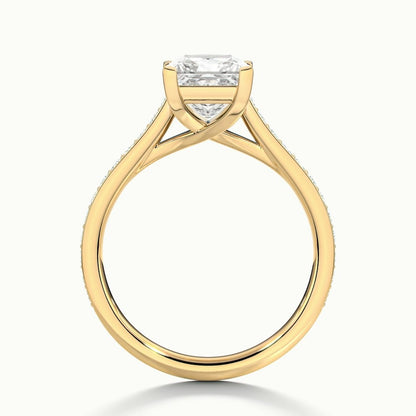 2.30 Ct In Princess Bardot Scallop Engagement Ring