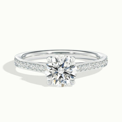 2.30 Ct In Round Bardot Scallop Engagement Ring