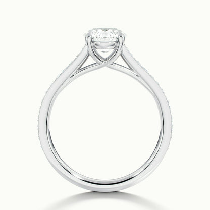 2.30 Ct In Round Bardot Scallop Engagement Ring