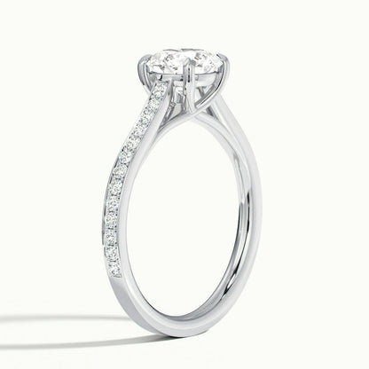 2.30 Ct In Round Bardot Scallop Engagement Ring