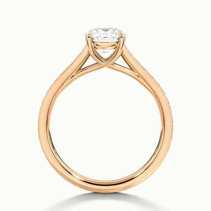 2.30 Ct In Round Bardot Scallop Engagement Ring