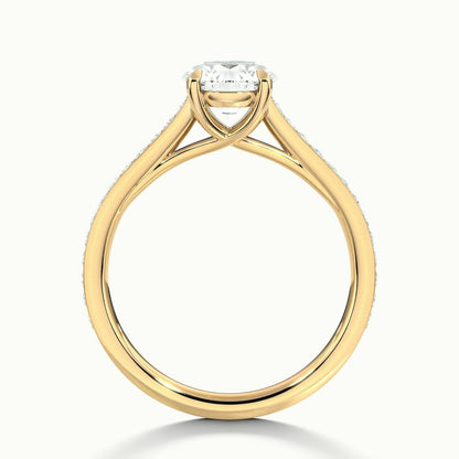 2.30 Ct In Round Bardot Scallop Engagement Ring