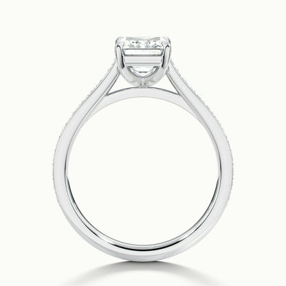 2.50 Ct In Emerald Bardot Scallop Engagement Ring