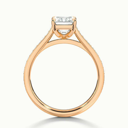 2.50 Ct In Emerald Bardot Scallop Engagement Ring
