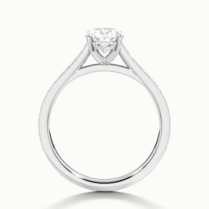 2.50 Ct In Oval Bardot Scallop Engagement Ring