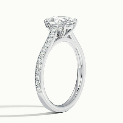2.50 Ct In Oval Bardot Scallop Engagement Ring