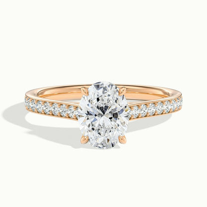 2.50 Ct In Oval Bardot Scallop Engagement Ring