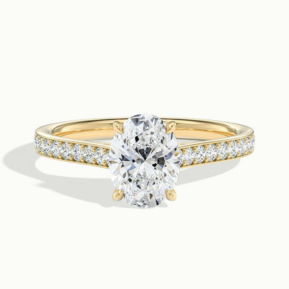 2.50 Ct In Oval Bardot Scallop Engagement Ring