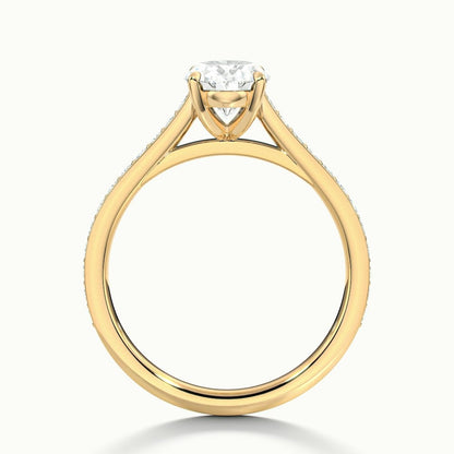 2.50 Ct In Oval Bardot Scallop Engagement Ring