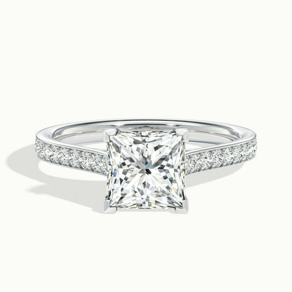 2.50 Ct In Princess Bardot Scallop Engagement Ring