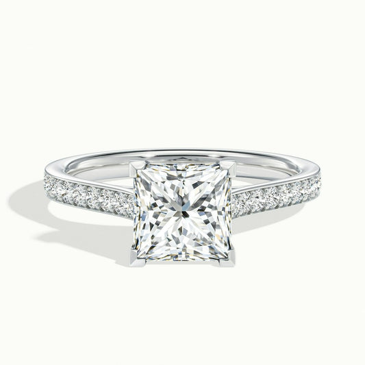 2.50 Ct In Princess Bardot Scallop Engagement Ring
