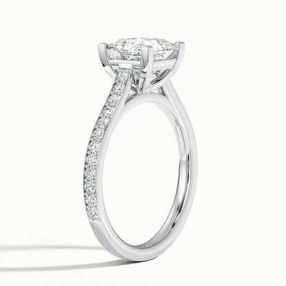 2.50 Ct In Princess Bardot Scallop Engagement Ring