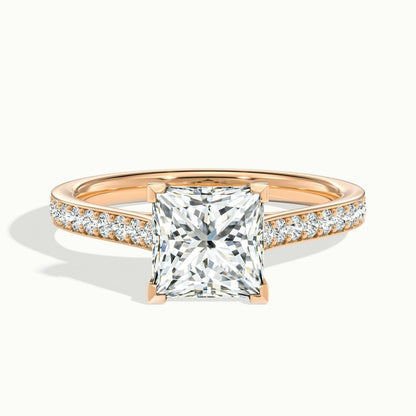 2.50 Ct In Princess Bardot Scallop Engagement Ring