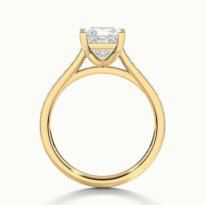 2.50 Ct In Princess Bardot Scallop Engagement Ring