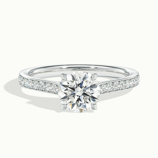 2.50 Ct In Round Bardot Scallop Engagement Ring