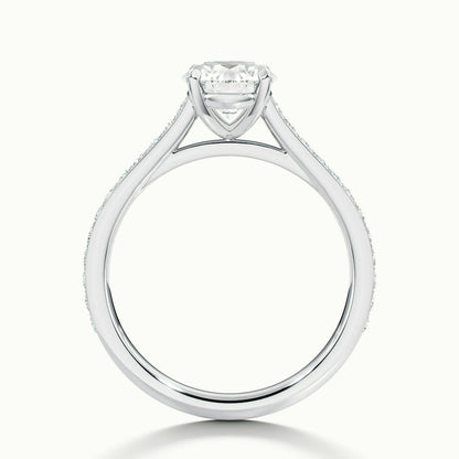 2.50 Ct In Round Bardot Scallop Engagement Ring