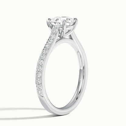 2.50 Ct In Round Bardot Scallop Engagement Ring