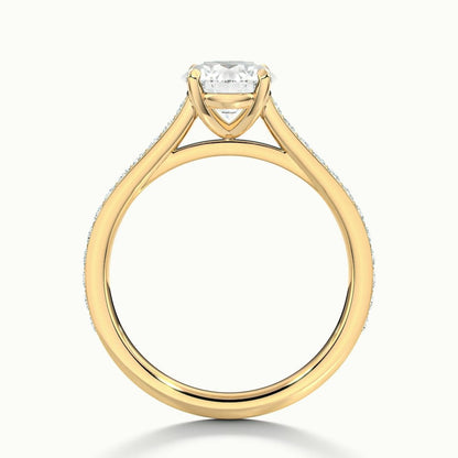 2.50 Ct In Round Bardot Scallop Engagement Ring
