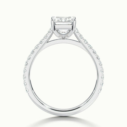 2.40 Ct In Emerald Bardot Scallop Engagement Ring