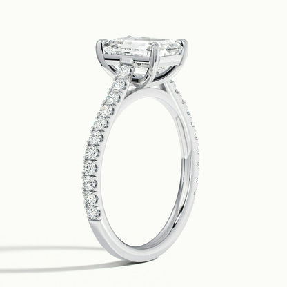 2.40 Ct In Emerald Bardot Scallop Engagement Ring