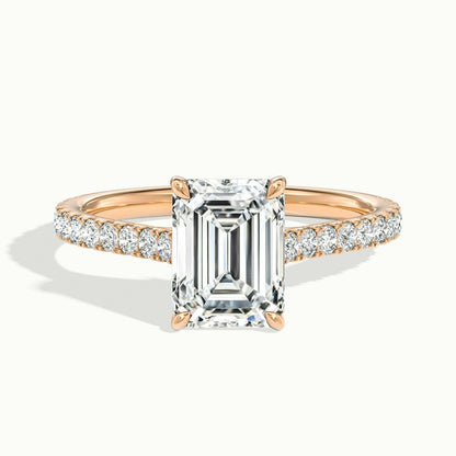 2.40 Ct In Princess Bardot Scallop Engagement Ring