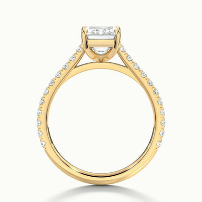 2.40 Ct In Emerald Bardot Scallop Engagement Ring
