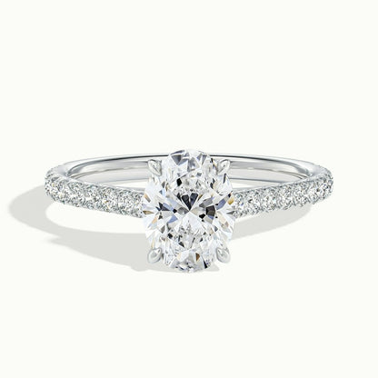 2.40 Ct In Oval  Bardot Scallop Engagement Ring