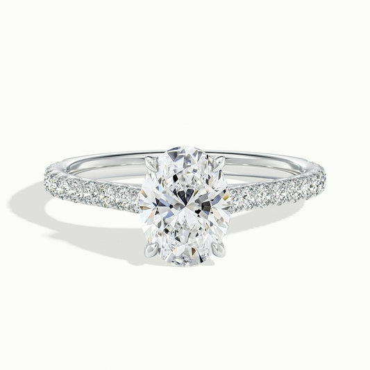 2.40 Ct In Oval  Bardot Scallop Engagement Ring