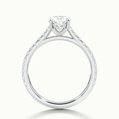 2.40 Ct In Oval  Bardot Scallop Engagement Ring