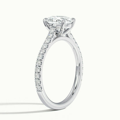 2.40 Ct In Oval  Bardot Scallop Engagement Ring
