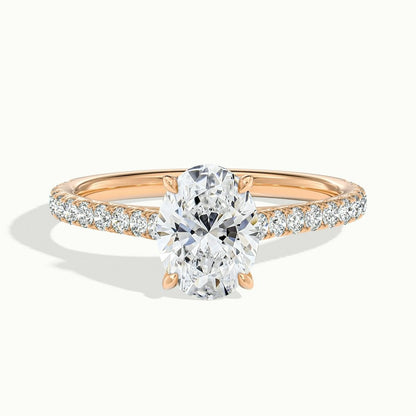 2.40 Ct In Cushion Bardot Scallop Engagement Ring