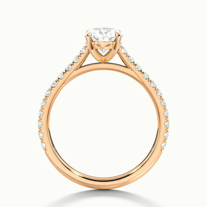 2.40 Ct In Oval  Bardot Scallop Engagement Ring