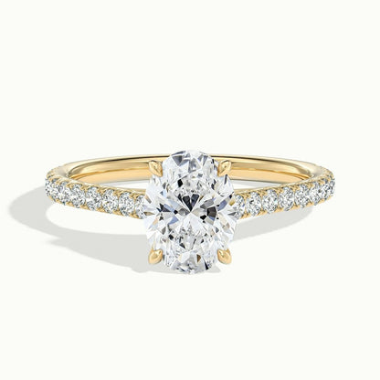 2.40 Ct In Oval  Bardot Scallop Engagement Ring