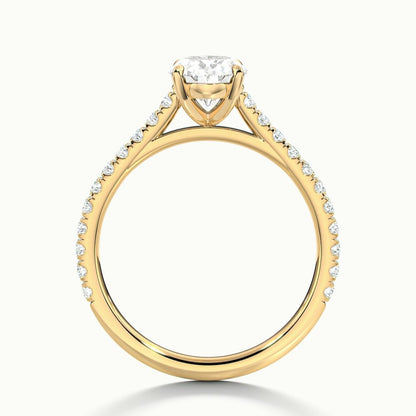 2.40 Ct In Oval  Bardot Scallop Engagement Ring