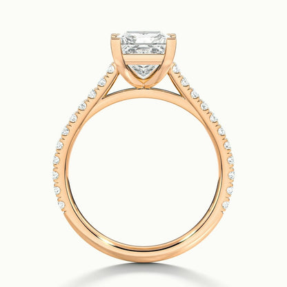 2.40 Ct In Princess Bardot Scallop Engagement Ring