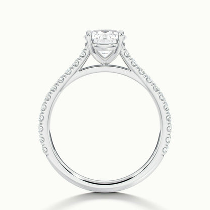 2.40 Ct In Round Bardot Scallop Engagement Ring