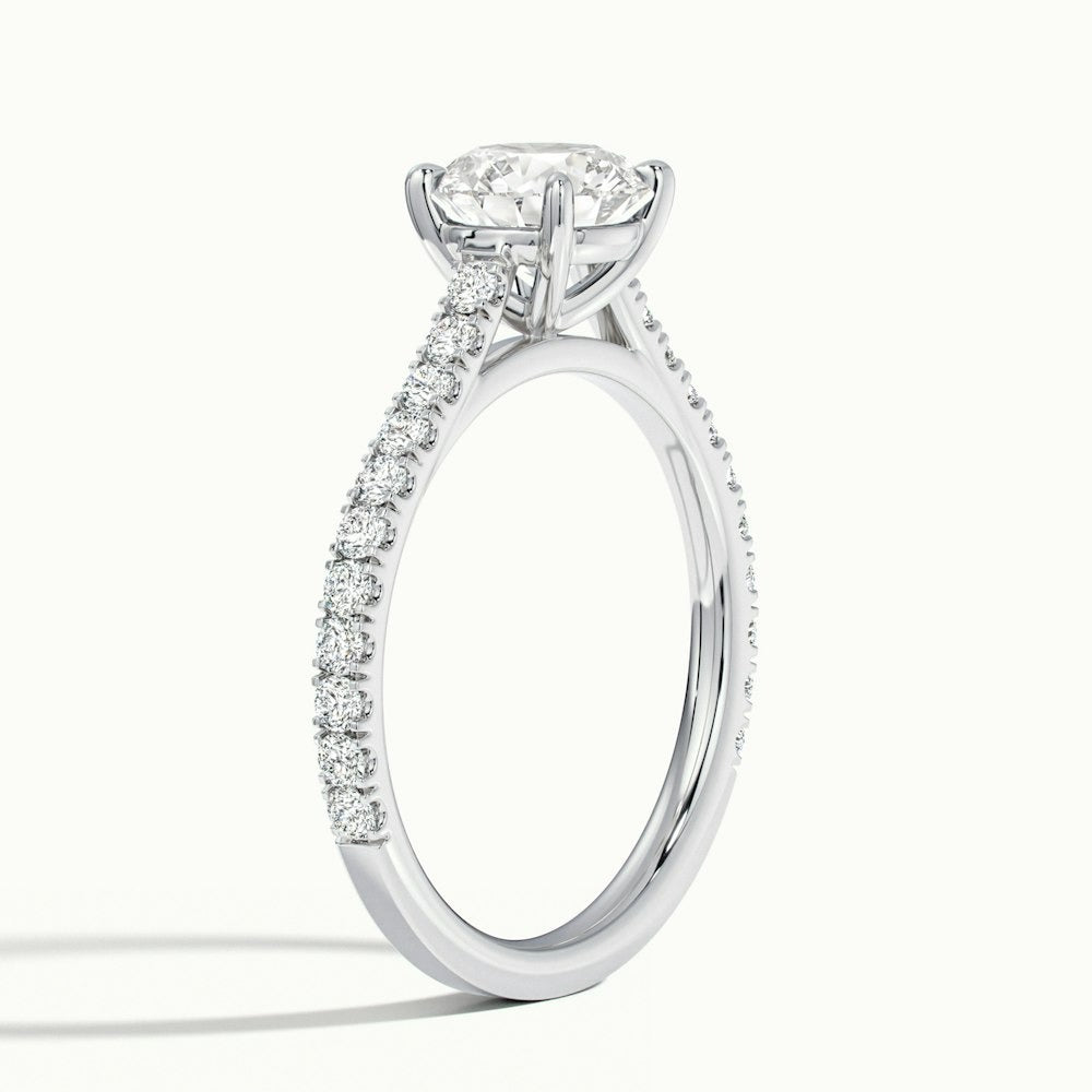 2.40 Ct In Round Bardot Scallop Engagement Ring