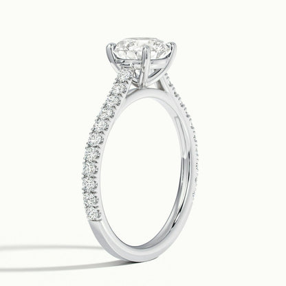 2.40 Ct In Round Bardot Scallop Engagement Ring