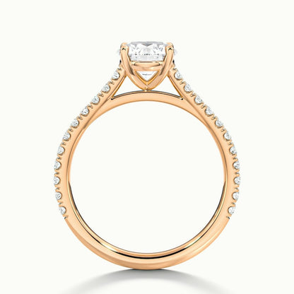 2.40 Ct In Round Bardot Scallop Engagement Ring