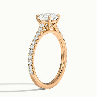 2.40 Ct In Round Bardot Scallop Engagement Ring