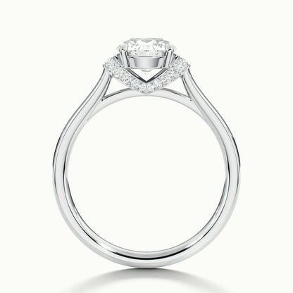2.80 Ct In Round Bardot Scallop Engagement Ring