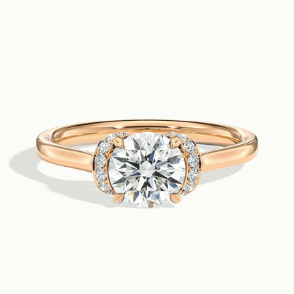 2.80 Ct In Round Bardot Scallop Engagement Ring