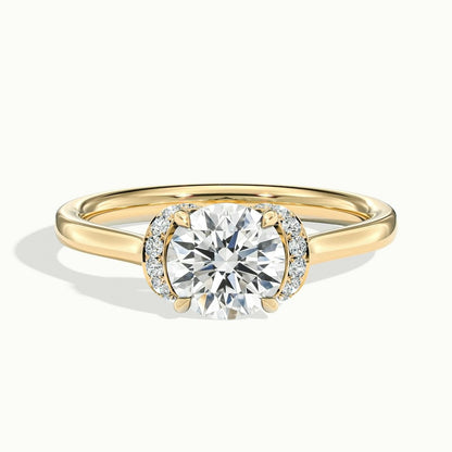 2.80 Ct In Round Bardot Scallop Engagement Ring