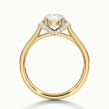 2.80 Ct In Round Bardot Scallop Engagement Ring