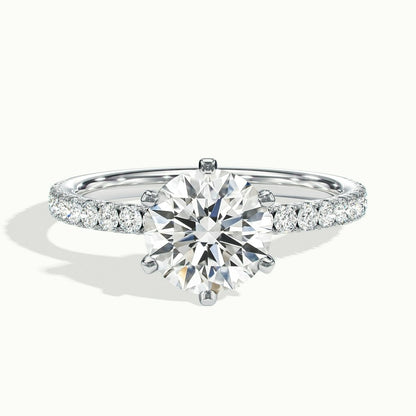 2.00 Ct In Round Bardot Scallop Engagement Ring