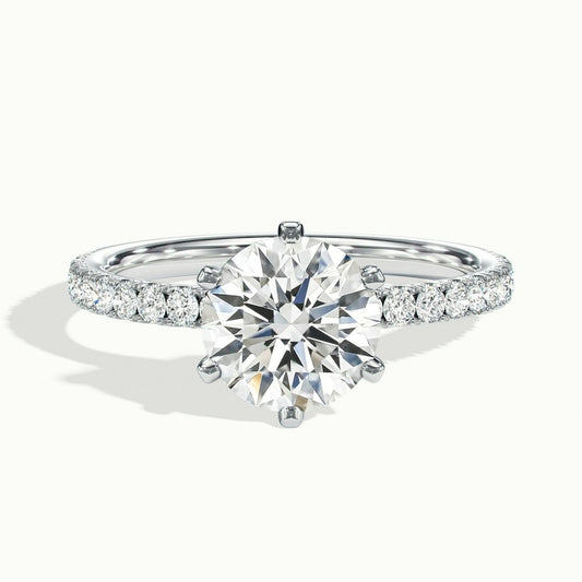 2.00 Ct In Round Bardot Scallop Engagement Ring