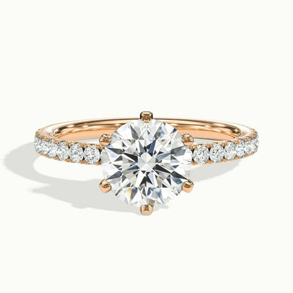 2.00 Ct In Round Bardot Scallop Engagement Ring