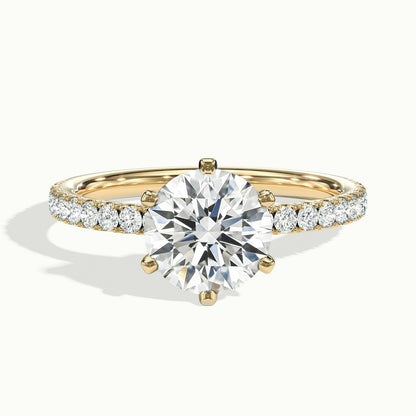 2.00 Ct In Round Bardot Scallop Engagement Ring