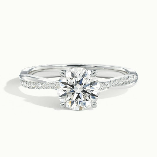 2.60 Ct In Round Bardot Scallop Engagement Ring